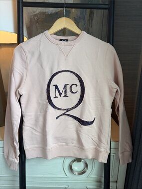 McQ by Alexander McQueen Pale Pink Logo Crewneck Sweatshirt